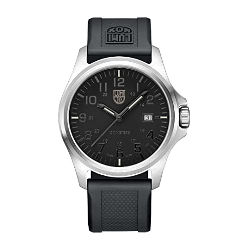 Case:silver, Dial:black, Band:black, Number:grey
