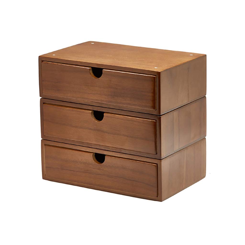3-Layer Wooden Flat File Cabinet - Desktop Organizer Storage Box with Drawers for Office, Home & Workspace - Perfect as Monitor Stand, Printer Platform & Document Organizer (Color: A1)