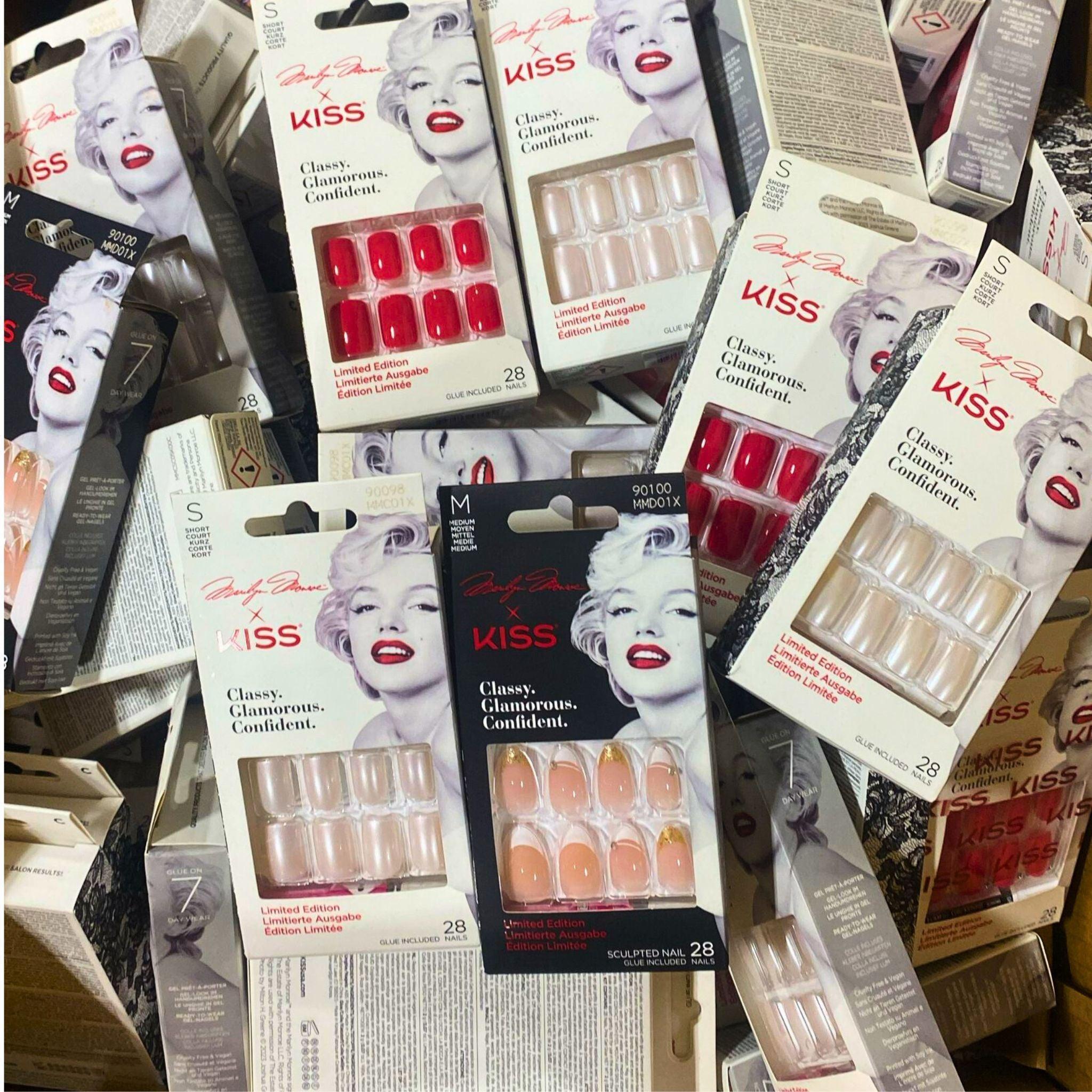 Limited Edition Marilyn Monroe X KISS Press On Nails - 70 Pcs Assorted Styles & Lengths - Fake Nails for Women - Perfect for Parties, Weddings & Special Occasions