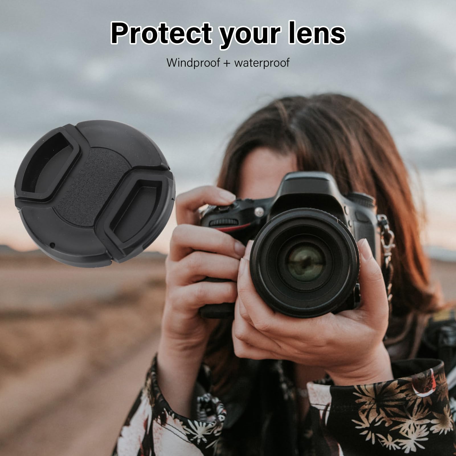 52mm Universal Lens Cap 2-Pack - Compatible with Nikon D3000 D3100 D3200 D3300 D5000 D5100 DSLR Cameras - Durable Camera Lens Cover for Protection - Perfect for Travel, Photography & Equipment Storage