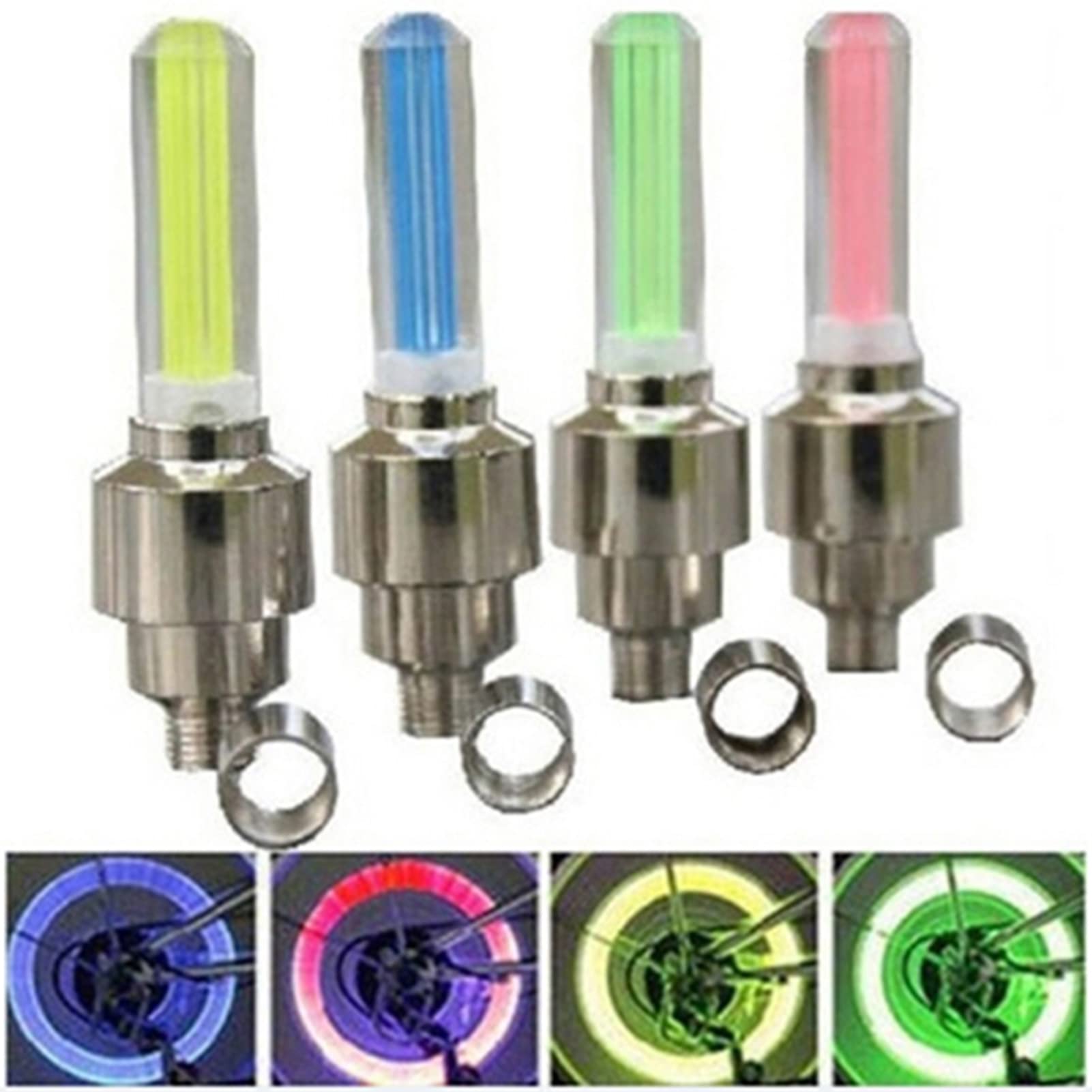 Blue LED Wheel Lights for Cars, Trucks & Motorcycles - Waterproof Tire Valve Cap Lights with Flash Mode - Enhance Safety & Style for Night Rides, Parties & Outdoor Adventures