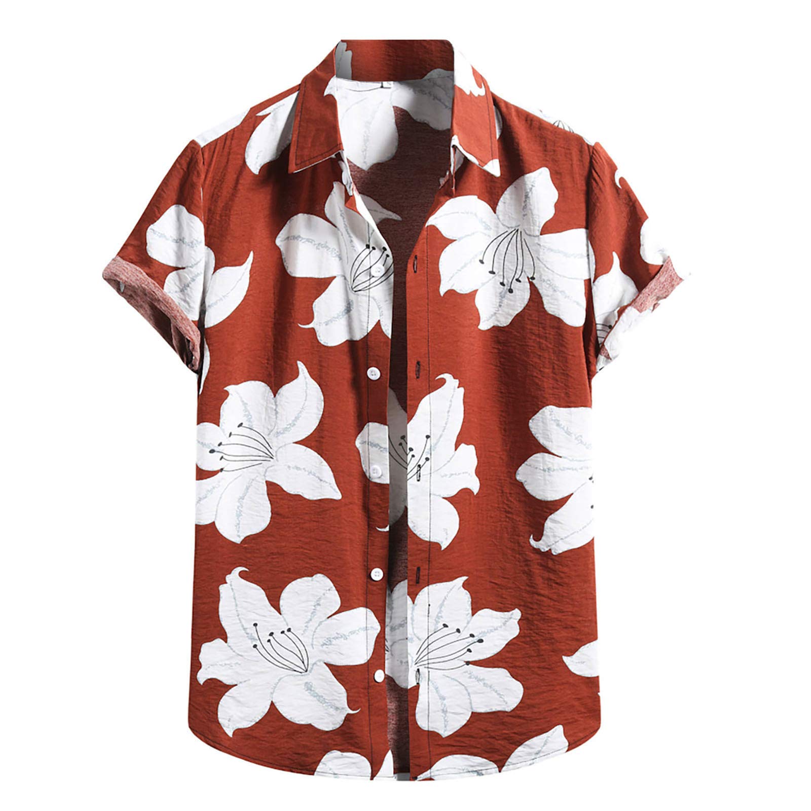 100% Cotton Men's Summer Hawaiian Shirt - Regular Fit Short Sleeve Casual Beach Top - Urban Stylish Vacation Wear for Pool Party & Tropical Getaways