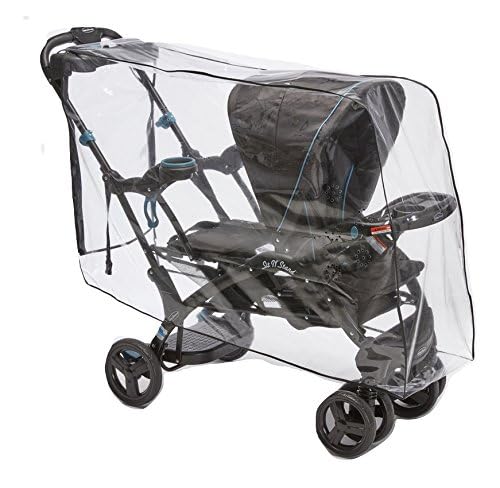 SASHA'S Universal Rain and Wind Cover for Baby Trend Sit N Stand Ultra & Double Strollers - Clear PVC with Ventilation - Weather Protection for Infants & Toddlers (Stroller Not Included) - Perfect for Rainy Days, Snowy Weather & Outdoor Adventures - Made in USA