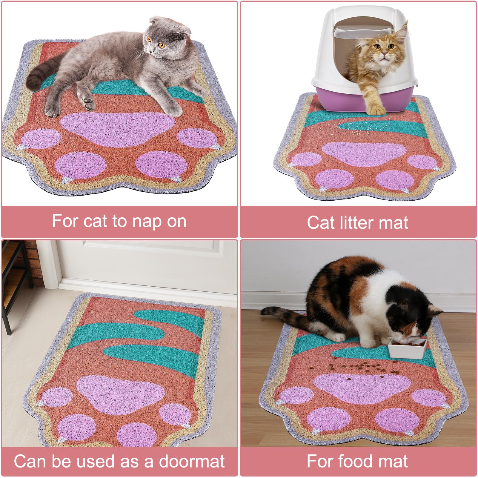Premium Non-Slip Cat Litter Mat - Large Unicorn Design Litter Box Mat with High Trapping Efficiency, Soft & Easy to Clean Kitty Litter Mat, Cute Cat Food Mat for Pet Owners - Perfect for Hardwood Floors & Multi-Cat Homes