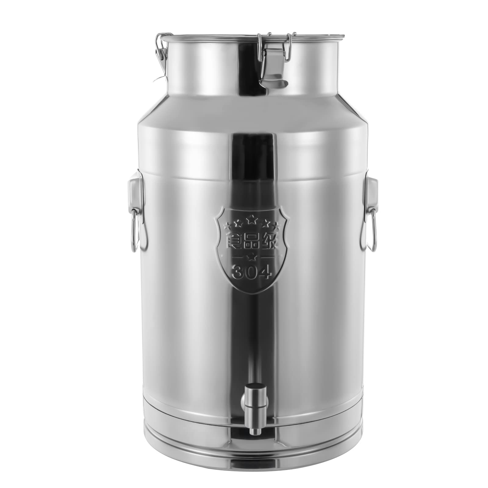 35L Stainless Steel Milk Can with Faucet - 9.24 Gallon Heavy Duty Wine & Milk Storage Bucket - Sealed Lid for Freshness - Perfect for Home Brewing, Dairy Farms, and Winemaking