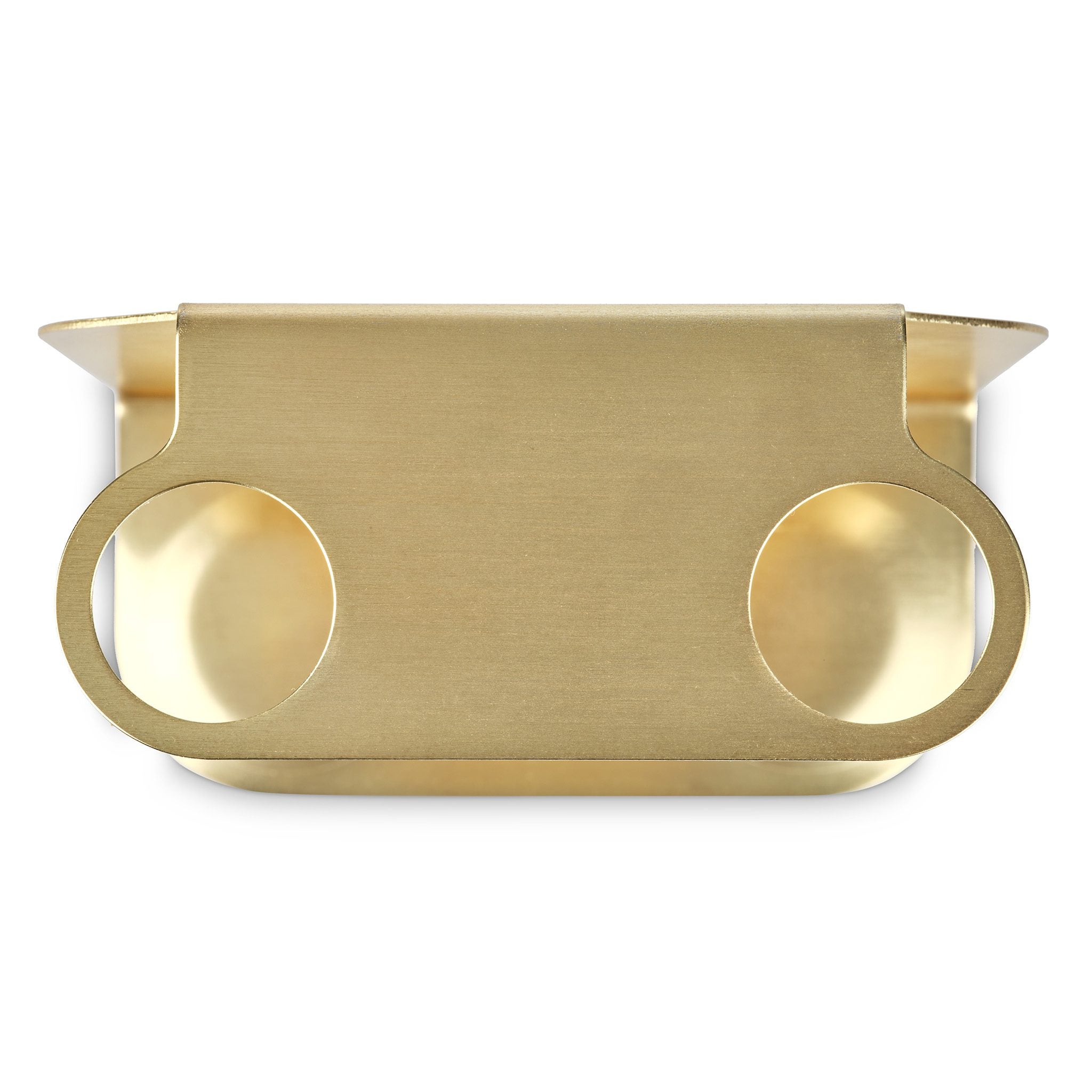 DESIGNSTUFF Dual Soap Dispenser Holder - Brushed Brass Finish - Perfect for Bathroom & Kitchen Countertop Organization