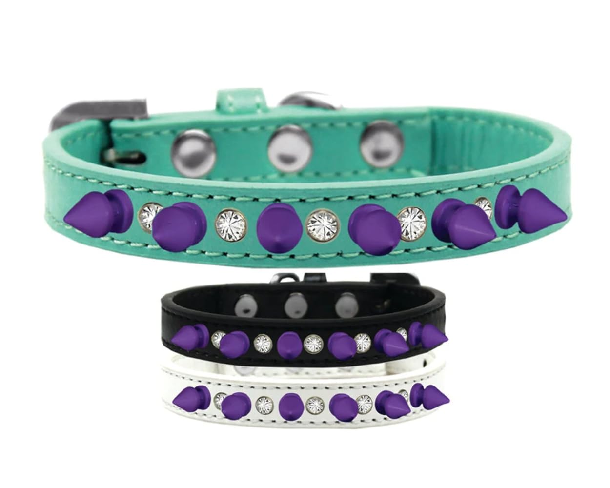 Aqua Pet Spike Collar with Crystals - Stylish & Durable for Dogs