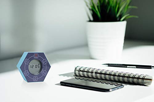 Digital Timer with Clock - 5/15/30/45/60 Minute Countdown Timer for Home, Office & Kitchen | Easy Time Management Tool (Cyan) | Perfect for Cooking, Studying, Workouts & Productivity