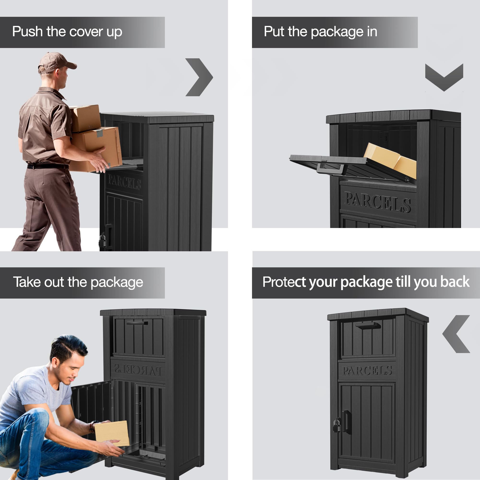 Lockable Secure Delivery Box for Porch - Weatherproof Package Storage with Anti-Theft Design | Perfect for Home, Apartment & Online Shopping Package Protection