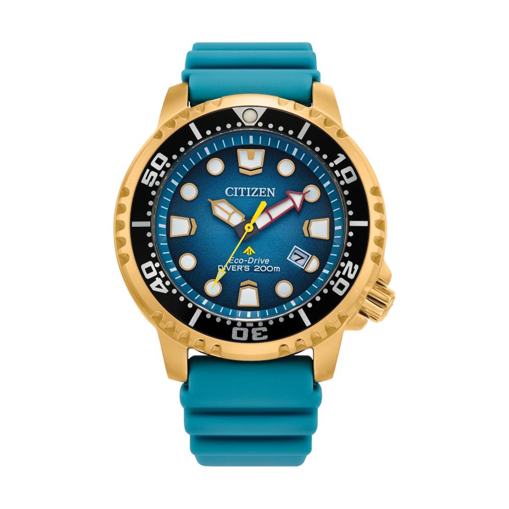 Promaster Dive Watch - Blue Dial with Gold Tone Case for Men - Perfect for Scuba Diving, Swimming & Water Sports