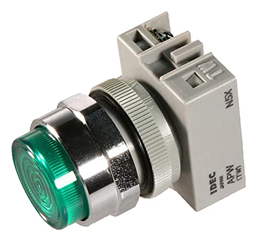 IDEC APW199D-G-120V 22mm Green LED Panel Mount Indicator Light - 120V AC, 10mA, IP65 Rated (6-Pack) - Perfect for Industrial Control Panels, Machinery & Equipment Status Indicators