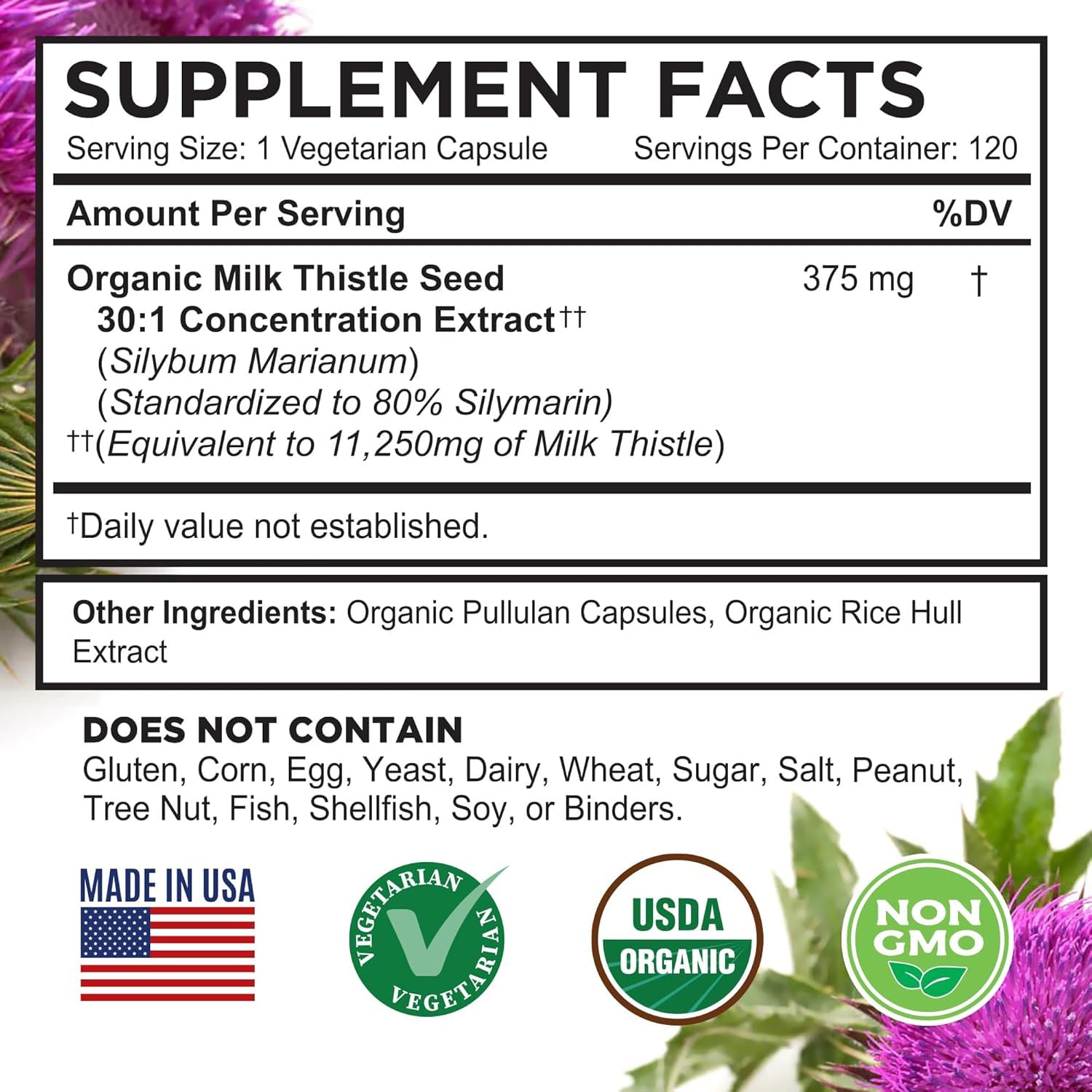 Organic Milk Thistle Supplements 1000mg - Pure Milk Thistle Extract Capsules for Liver Detox & Digestive Health - Non-GMO, Gluten-Free - Supports Liver Cleanse, Skin Health & Antioxidant Benefits - Perfect for Daily Wellness & Detox Routine