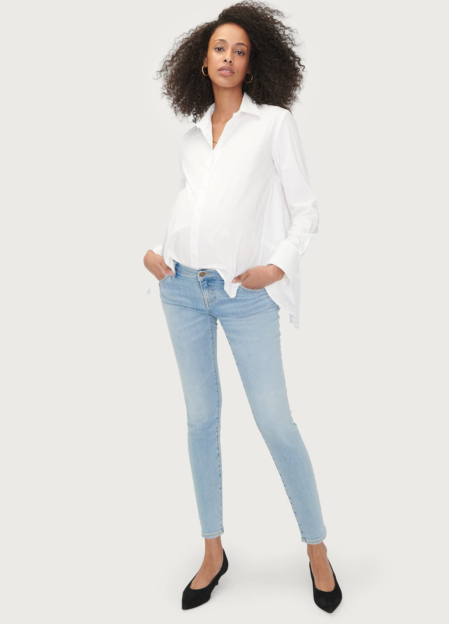 HATCH Slim Maternity Jeans - Stretchy Under Belly Pregnancy Pants with Recycled Cotton Denim - Comfortable for Work, Travel & Everyday Wear During Pregnancy