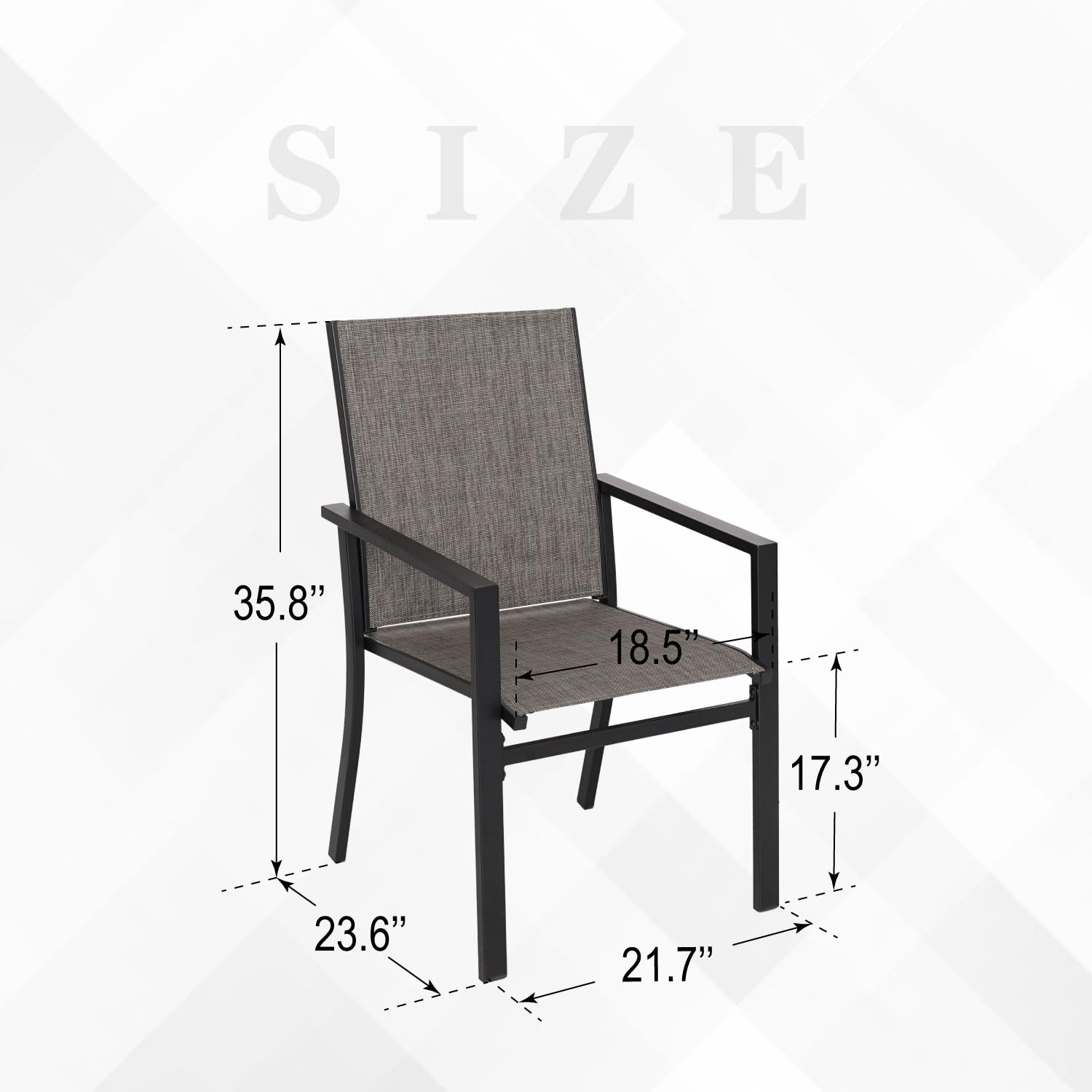 7-Piece Outdoor Patio Dining Set for 6 - Metal Chairs & Rectangle Table with 1.57