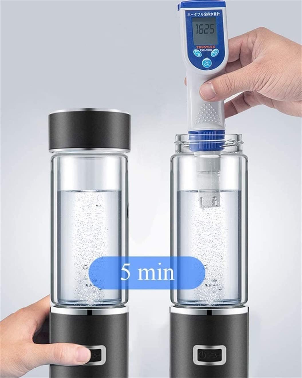 Portable Hydrogen Water Bottle Generator - USB Rechargeable Hydrogen Rich Water Ionizer Cup for Home, Travel & Outdoor Activities (Black) | Improve Hydration & Wellness for Sports, Gym & Daily Use