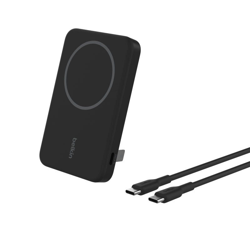 Belkin 5000mAh Qi2 Certified Wireless Power Bank - Fast Charging Portable Battery for iPhone, Android, Smartphones - Perfect for Travel, Camping & Emergency Power Backup