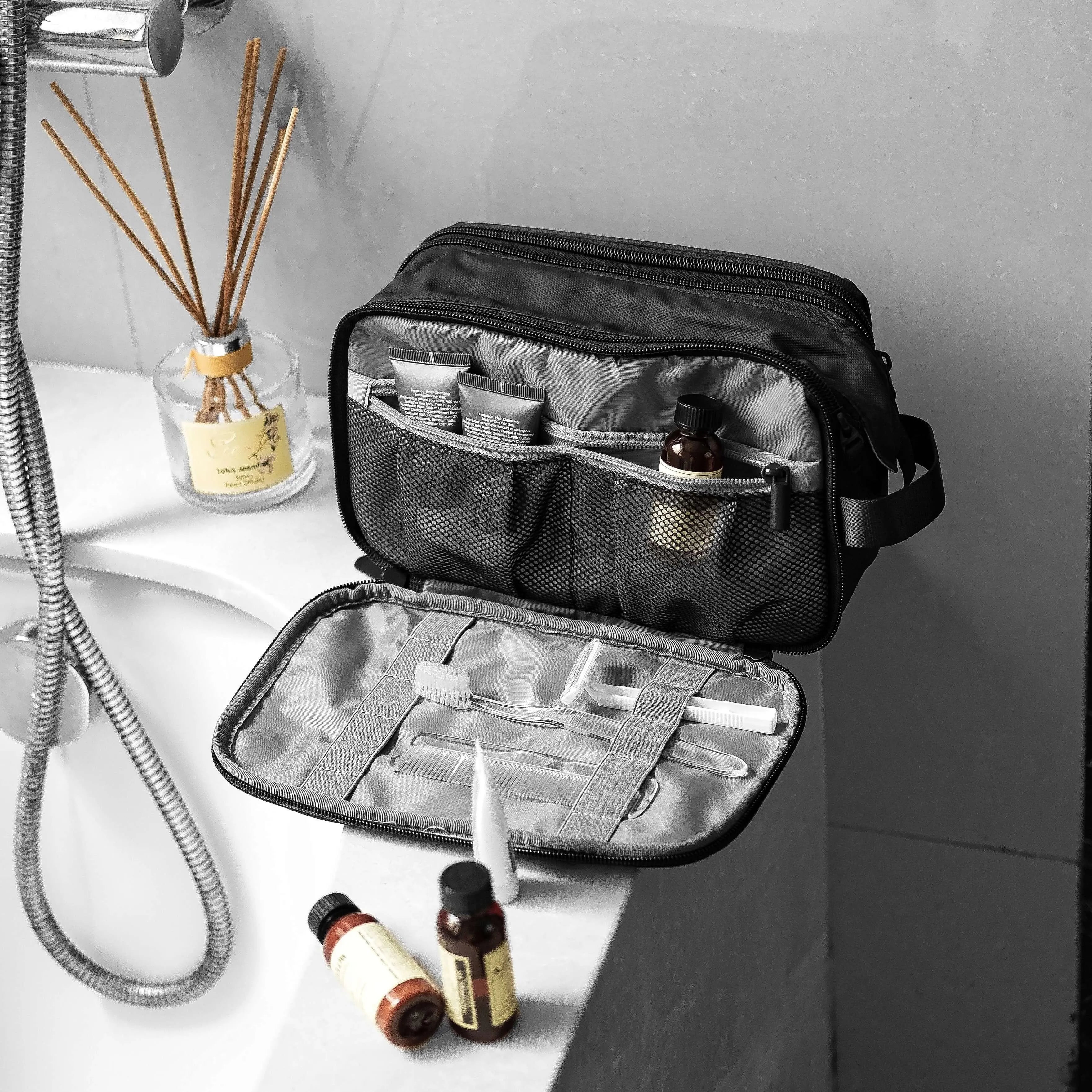 Premium Travel Toiletry Bag for Men & Women - Waterproof Hanging Cosmetic Organizer for Bathroom, Gym, Camping & Business Trips