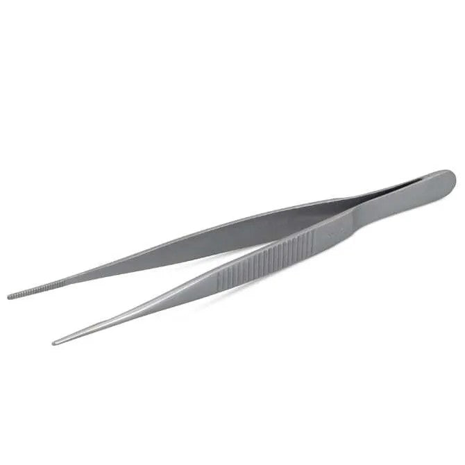 JB Prince Fine Tip Straight Tweezer - Precision Stainless Steel Tweezers for Splinter Removal, Ingrown Hair & Beauty - Ideal for Salon, First Aid Kit & DIY Crafts