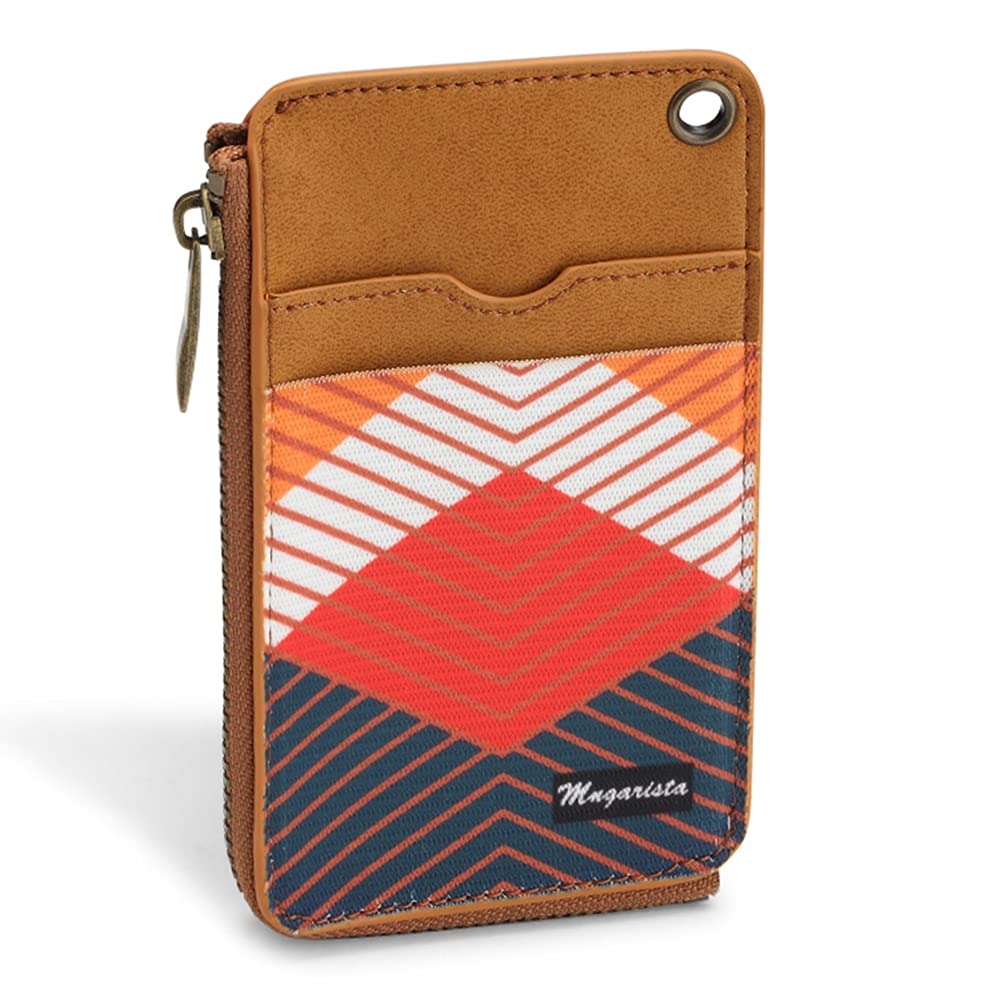 MNGARISTA Slim Elastic Card Holder Wallet - Minimalist Vertical Credit Card Organizer for Men & Women with 3 Card Slots & Zipper Pocket | Perfect for Front Pocket, Travel & Everyday Use
