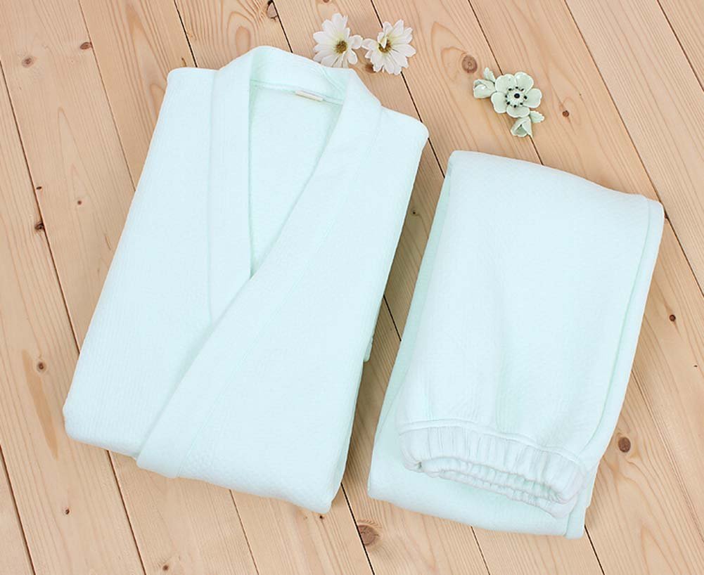 PANDA SUPERSTORE Women's Warm Kimono Pajama Set - Thickened Winter Sleepwear & Loungewear in Mint Green | Cozy Homewear for Relaxing Evenings & Sleepovers