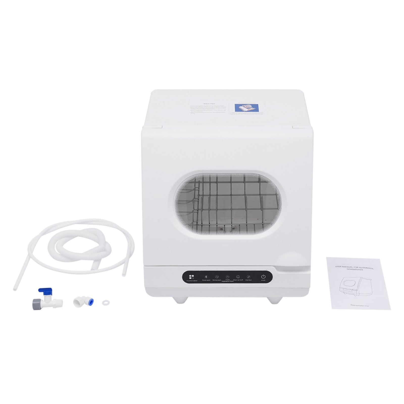 Portable Countertop Dishwasher - Compact Mini Dishwasher with 5 Wash Programs, Air-Dry Function & Water Hose - 1200W Energy Efficient for Small Apartments, RVs, Dorms & Tiny Homes - Perfect for Kitchenettes, Campers & Studio Living Spaces