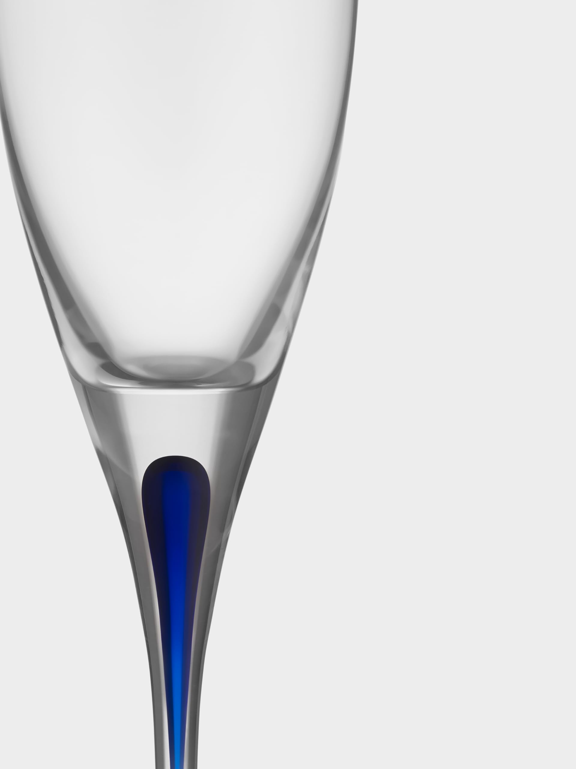 Orrefors Intermezzo 7 oz Champagne Flute - Set of 1, Elegant Clear & Blue Glass for Wedding Toasts, Anniversary Celebrations & Romantic Dinners - Premium Crystal Wine Glass for Sparkling Wine & Champagne
