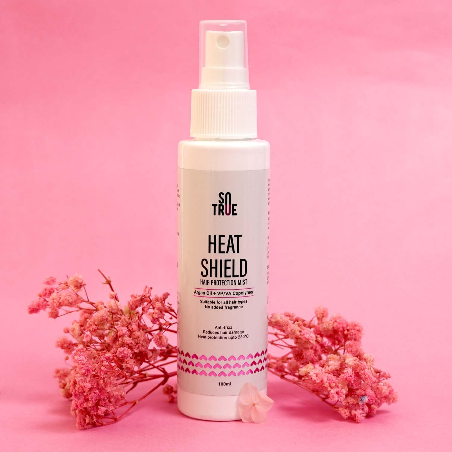 Sotrue Heat Shield Hair Protection Spray - Anti-Frizz & Damage Control for All Hair Types | Fragrance-Free Thermal Mist (Up to 230°C/446°F) | 100ml | Perfect for Styling, Blow Drying & Flat Ironing