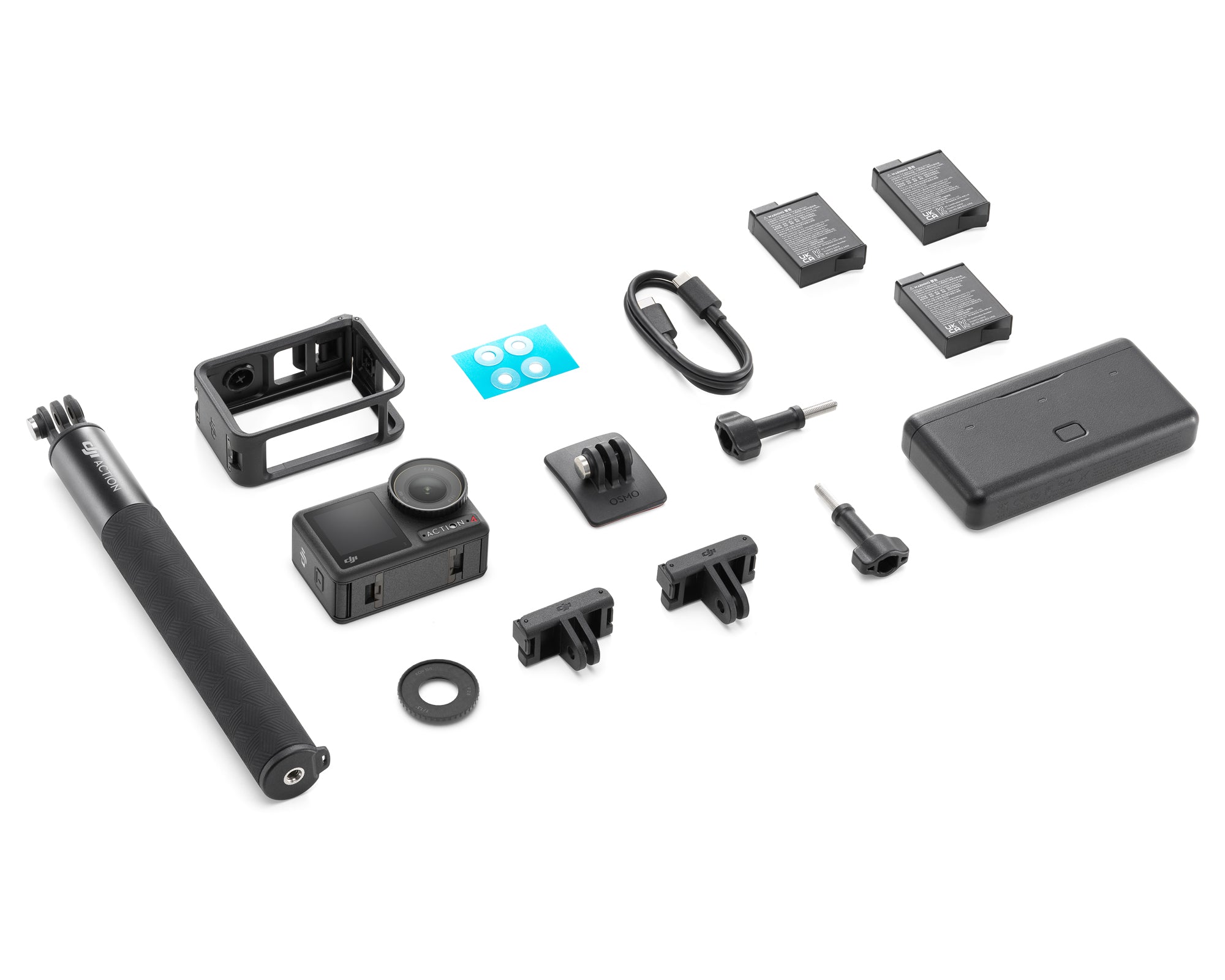 DJI Osmo Action 4 Adventure Combo - 4K Waterproof Action Camera with Stabilization for Vlogging, Surfing & Outdoor Sports | Perfect for Travel, Hiking & Extreme Adventures