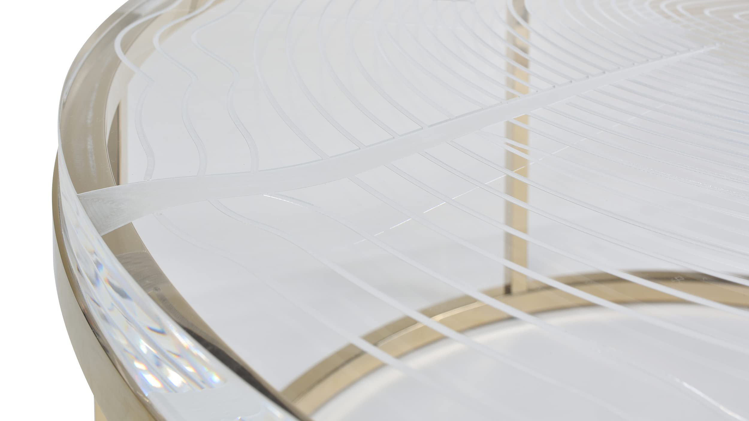 Jennifer Taylor Home Dendros Gold & Acrylic Coffee Table - Modern Living Room Centerpiece for Small Spaces & Apartments
