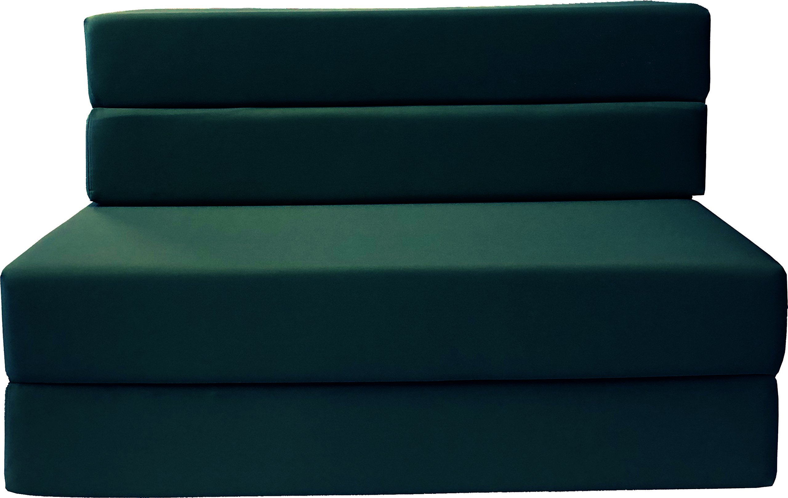 D&D Futon Furniture Folding Foam Mattress - Full Size Convertible Sofa Bed for Guest Room, Living Room & Small Spaces (Hunter Green) | Space-Saving Multi-Functional Sleeper Chair with Comfortable Foam Support