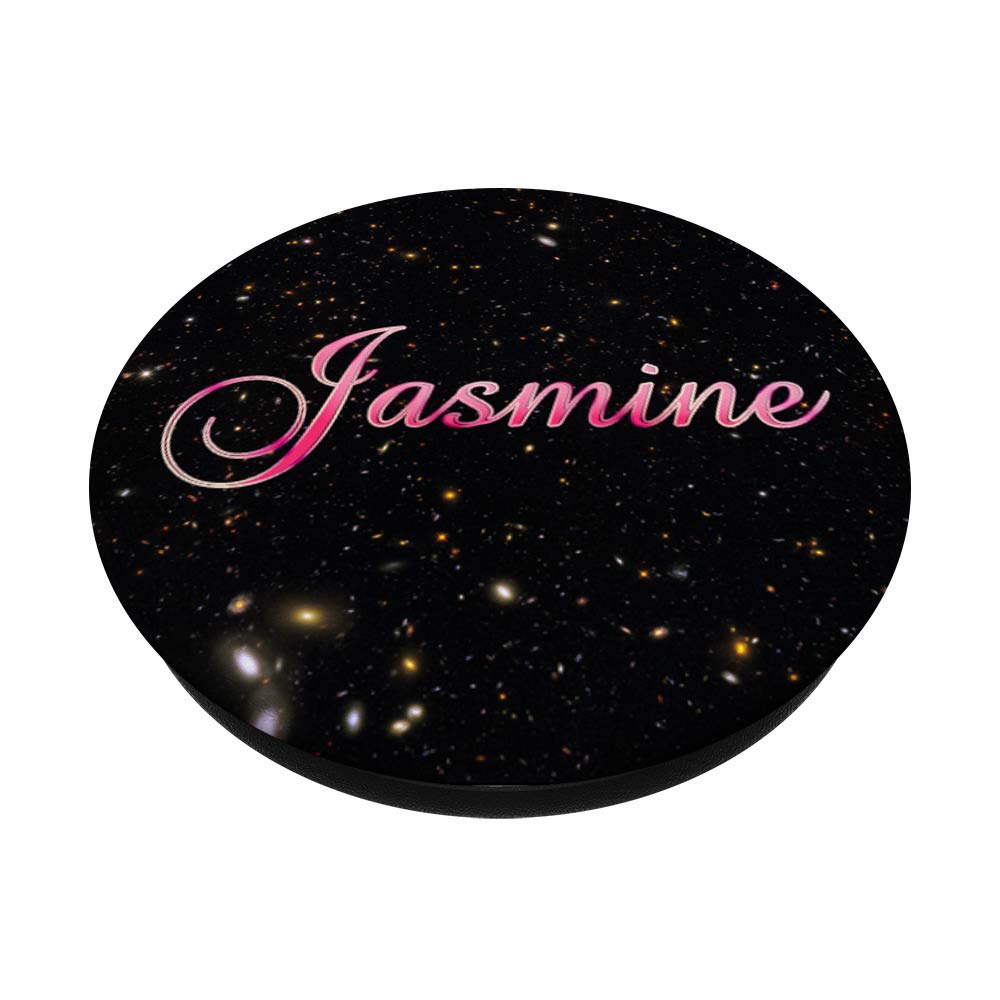 Star Galaxy Space Sky & Pink Name - Jasmine PopSockets PopGrip: Swappable Phone Grip for iPhone, Samsung & Tablets | Perfect for Selfies, Gaming & Everyday Use