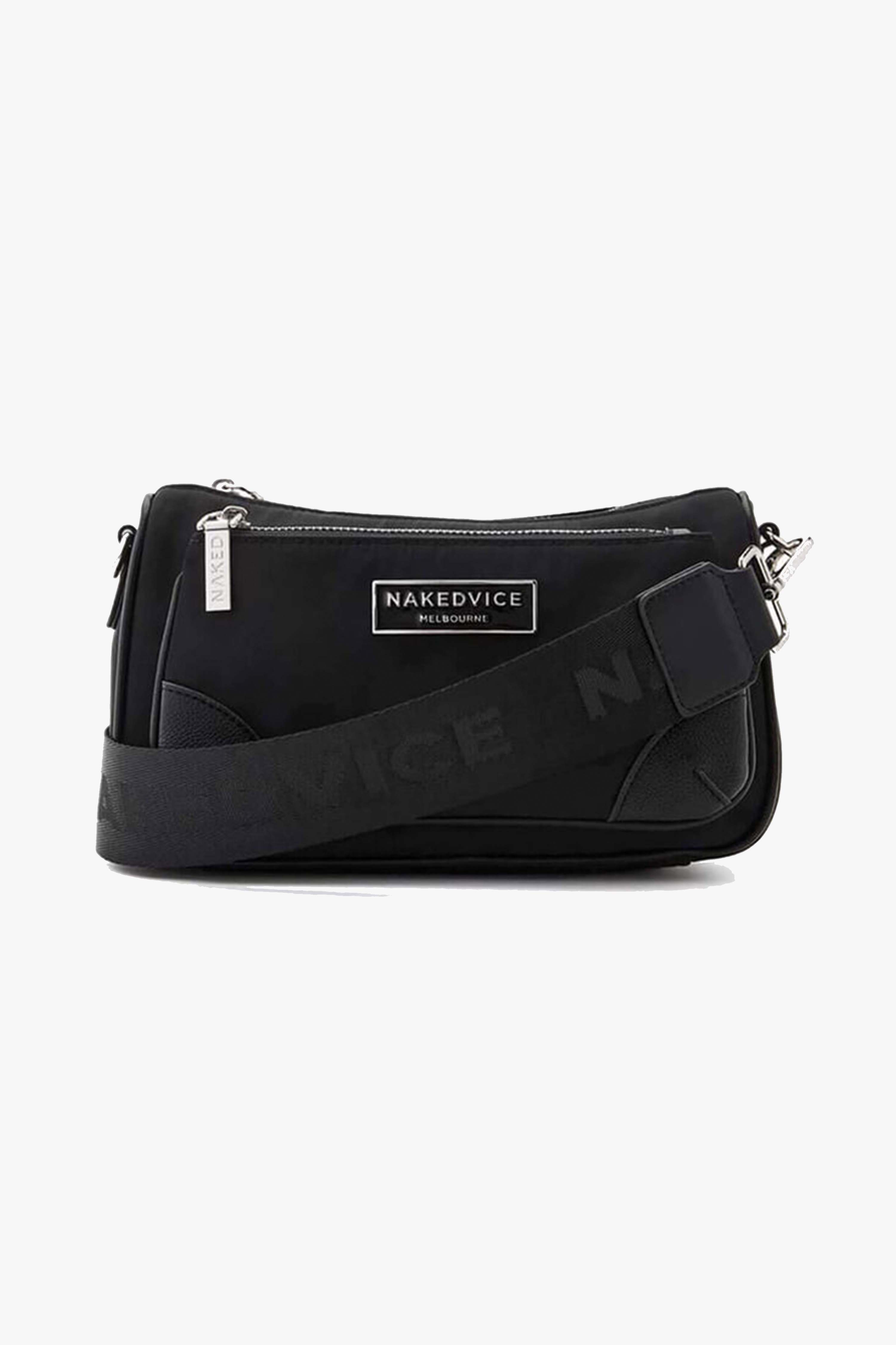 Premium Hunter Silver Hardware Black Nylon Crossbody Bag for Women - Stylish & Durable Everyday Purse for Work, Travel & Shopping