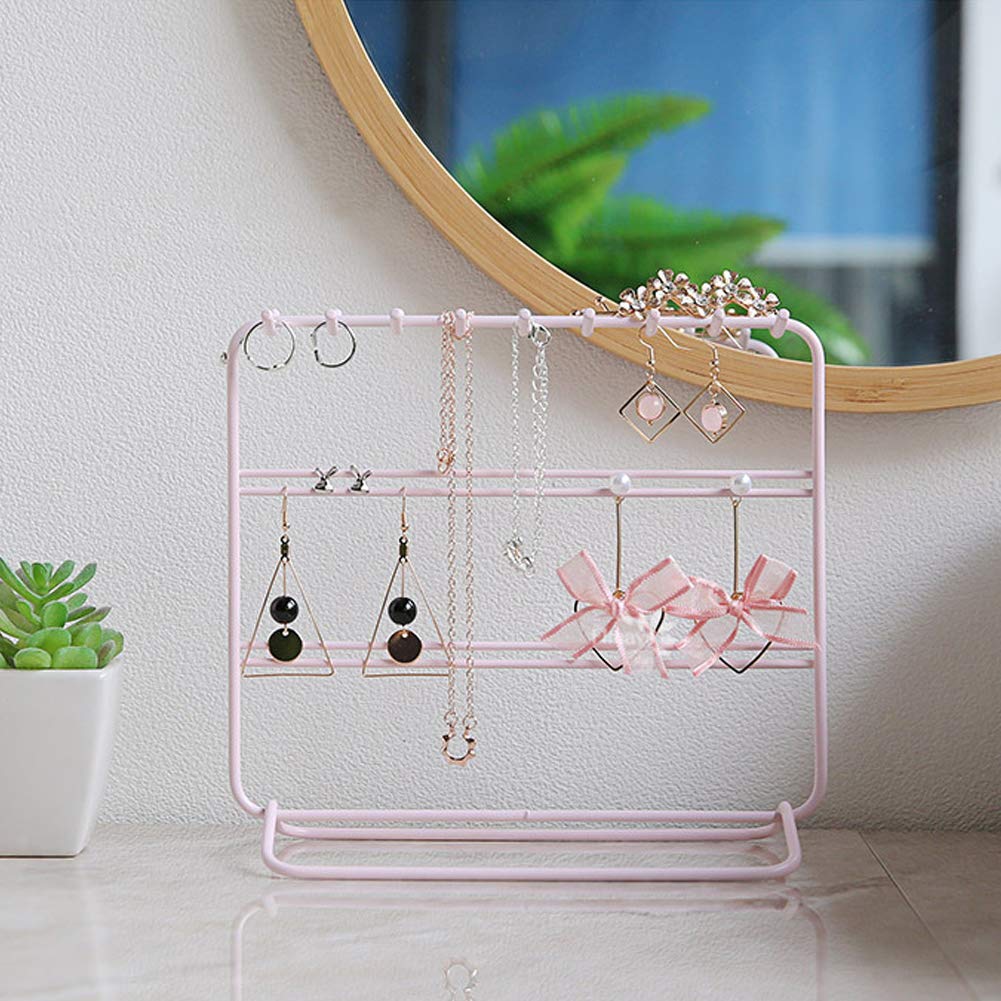 Pink Jewelry Organizer & Holder - Perfect for Earrings, Necklaces, Bracelets | Travel & Home Storage Solution