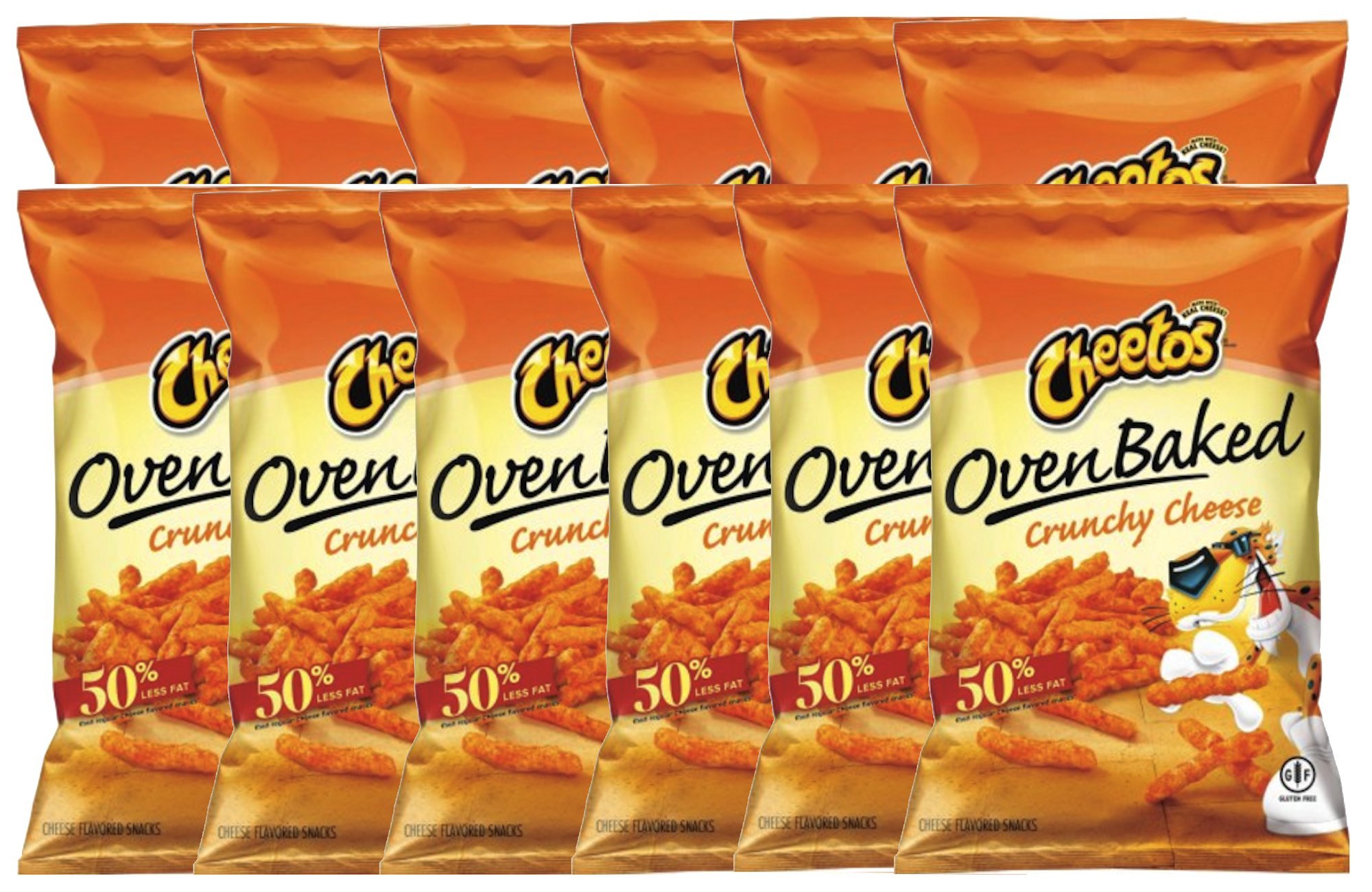 Crunchy Gluten-Free Cheetos Over Baked Cheese Snacks - 12 Pack (7.63 Oz Each) | Perfect for College Dorm Care Packages, Military Rations & Sports Team Snacks | Great for Road Trips, Movie Nights & Game Day Parties