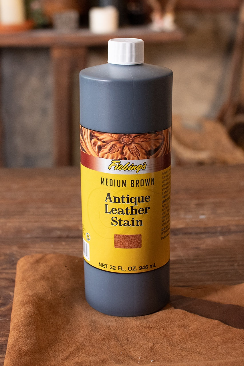 Fiebing's Antique Leather Stain 946ml - Professional Brown Leather Dye for Furniture, Shoes & Bags - DIY Leather Restoration & Crafting