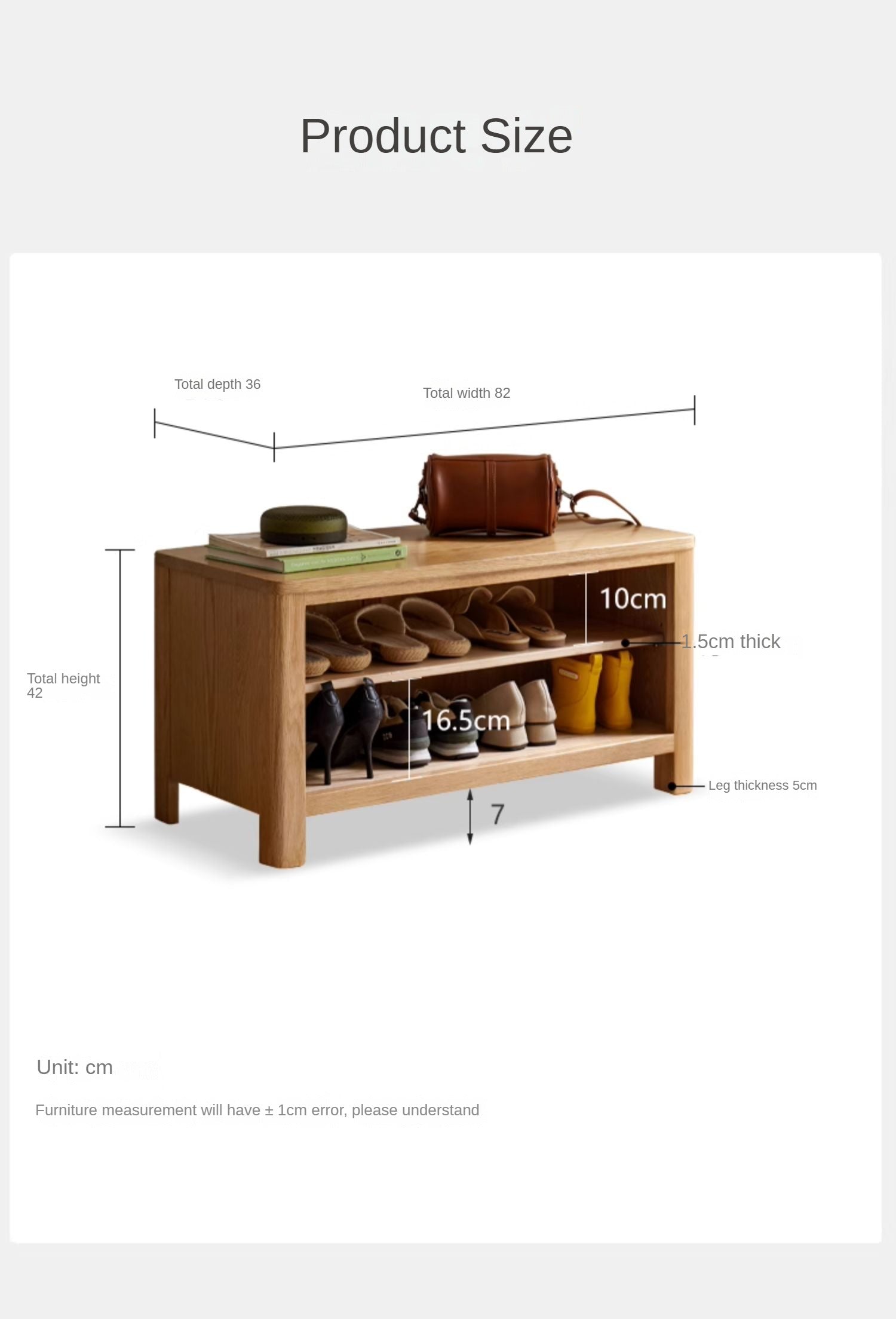 Solid Oak Wood Shoe Storage Bench with Cushion - Entryway Organizer for Shoes, Boots & Accessories - Perfect for Hallway, Mudroom & Closet Organization