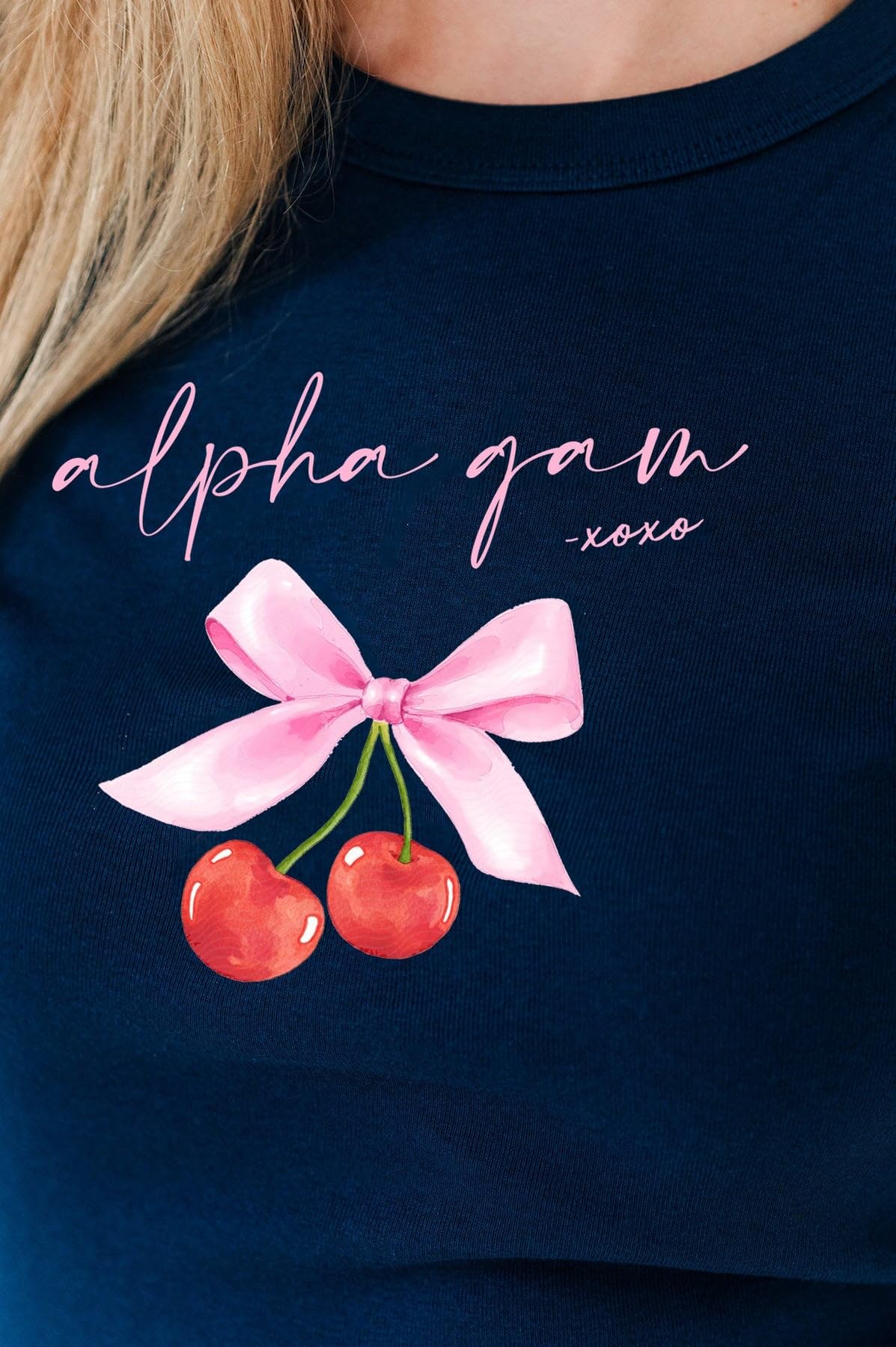 Cherry XOXO Baby Doll Ribbon Tee - Cute Casual Outfit for Dating
