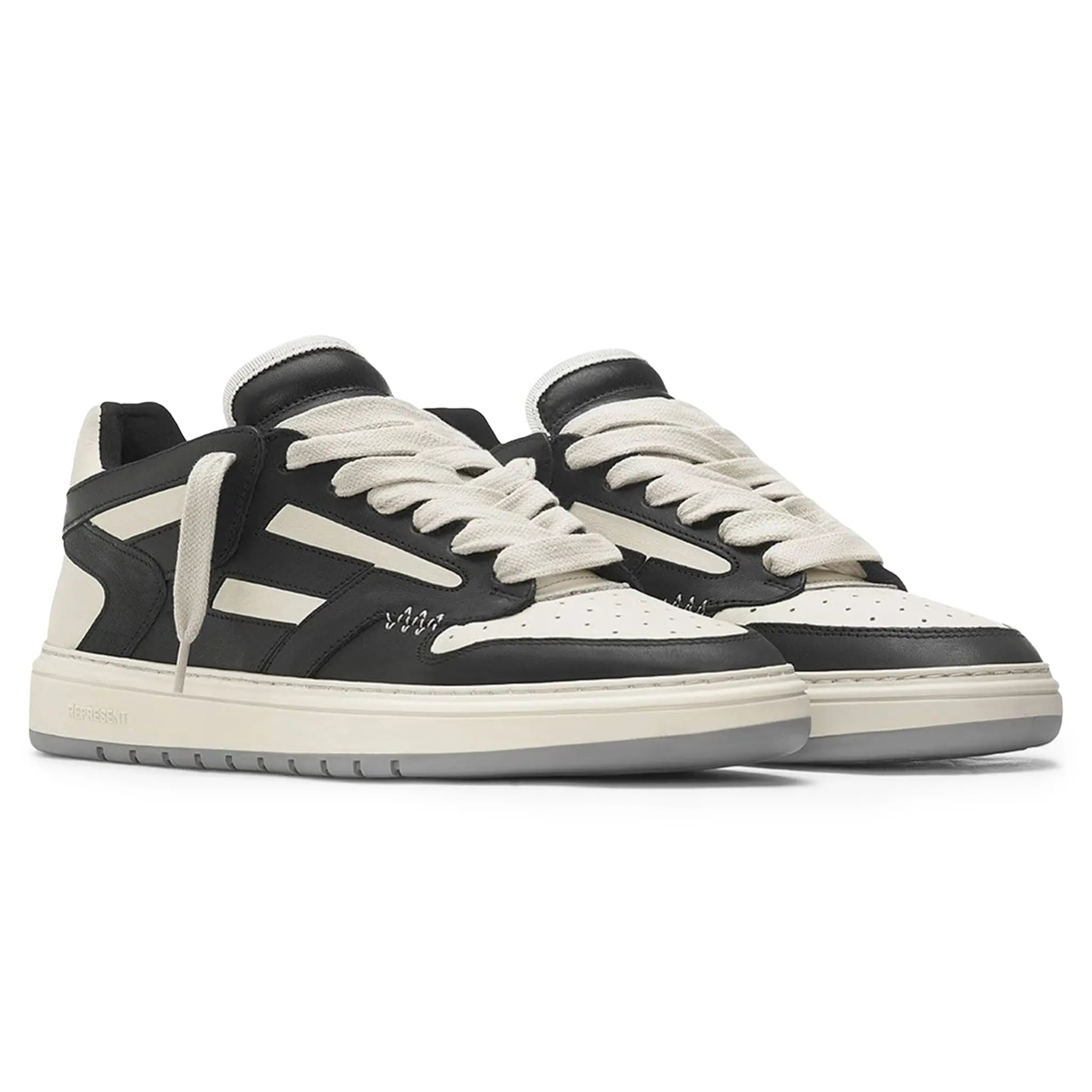Represent Reptor Low Black Vintage White Sneakers - Retro Style Men's Casual Shoes for Everyday Wear & Street Fashion
