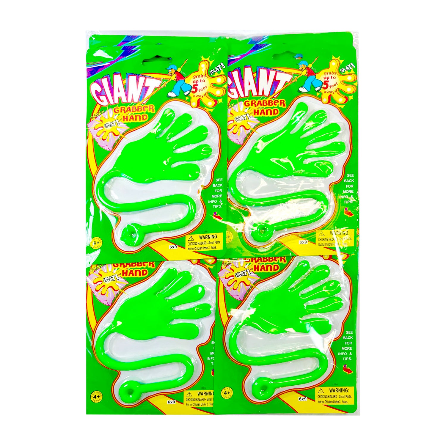 Jumbo Sticky Hand Assorted Colors - 12 Pack of Stretchy Slap Hands for Kids Party Favors, Classroom Prizes & Sensory Play