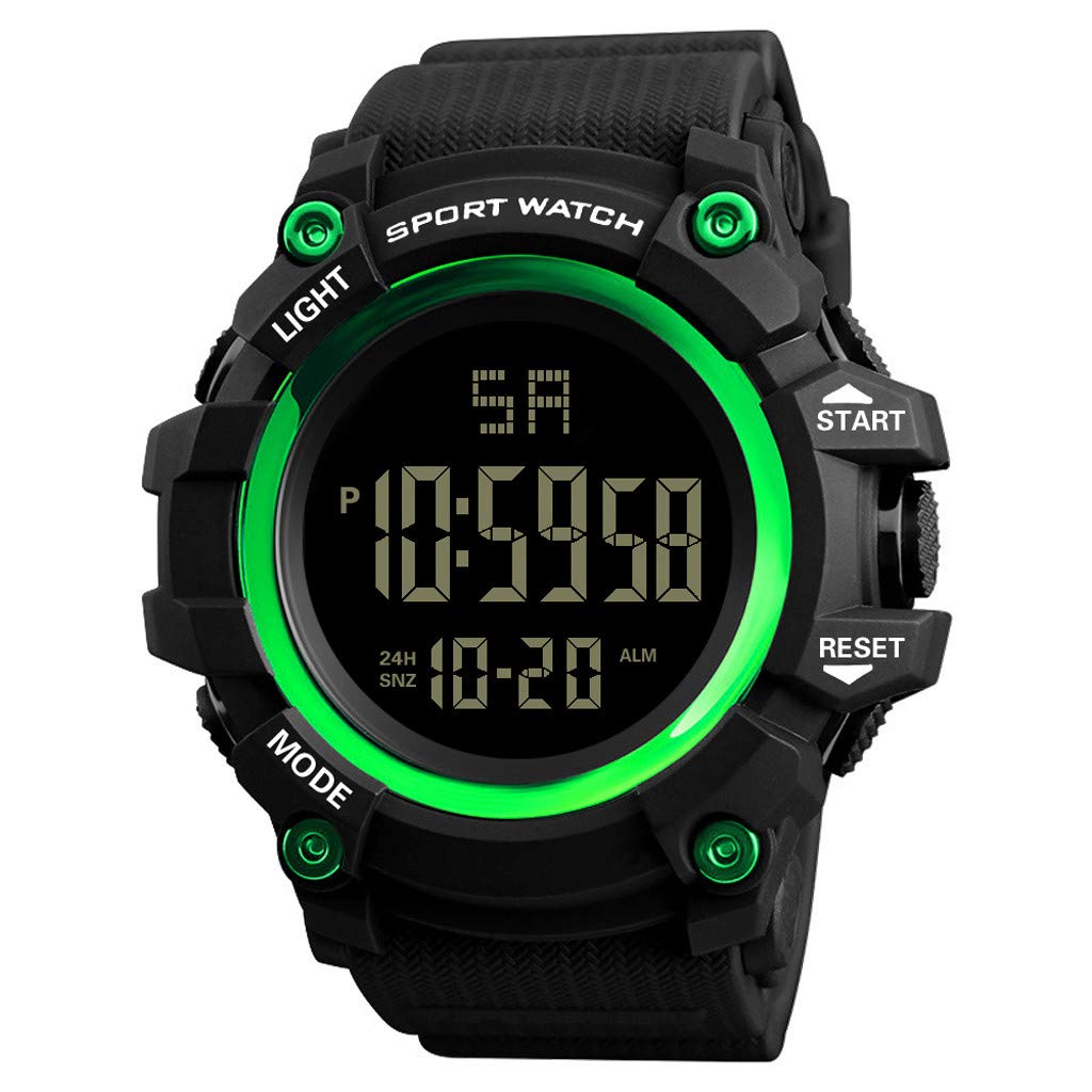 Waterproof LED Digital Sport Watch for Men - Military Outdoor & Stopwatch Timer for Running & Hiking