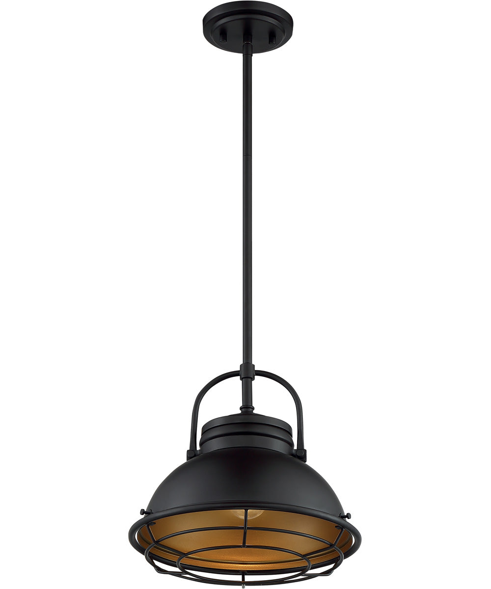 12W Upton 1 Light Pendant in Dark Bronze & Gold - Modern Ceiling Lighting for Kitchen, Dining Room & Bedroom