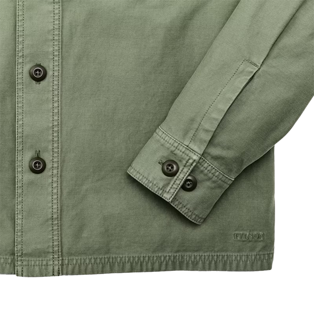 Filson Field Jac Shirt - Washed Fatigue Green Men's Workwear Shirt for Outdoor Activities, Camping & Hiking | Durable Flannel Shirt for Work & Adventure
