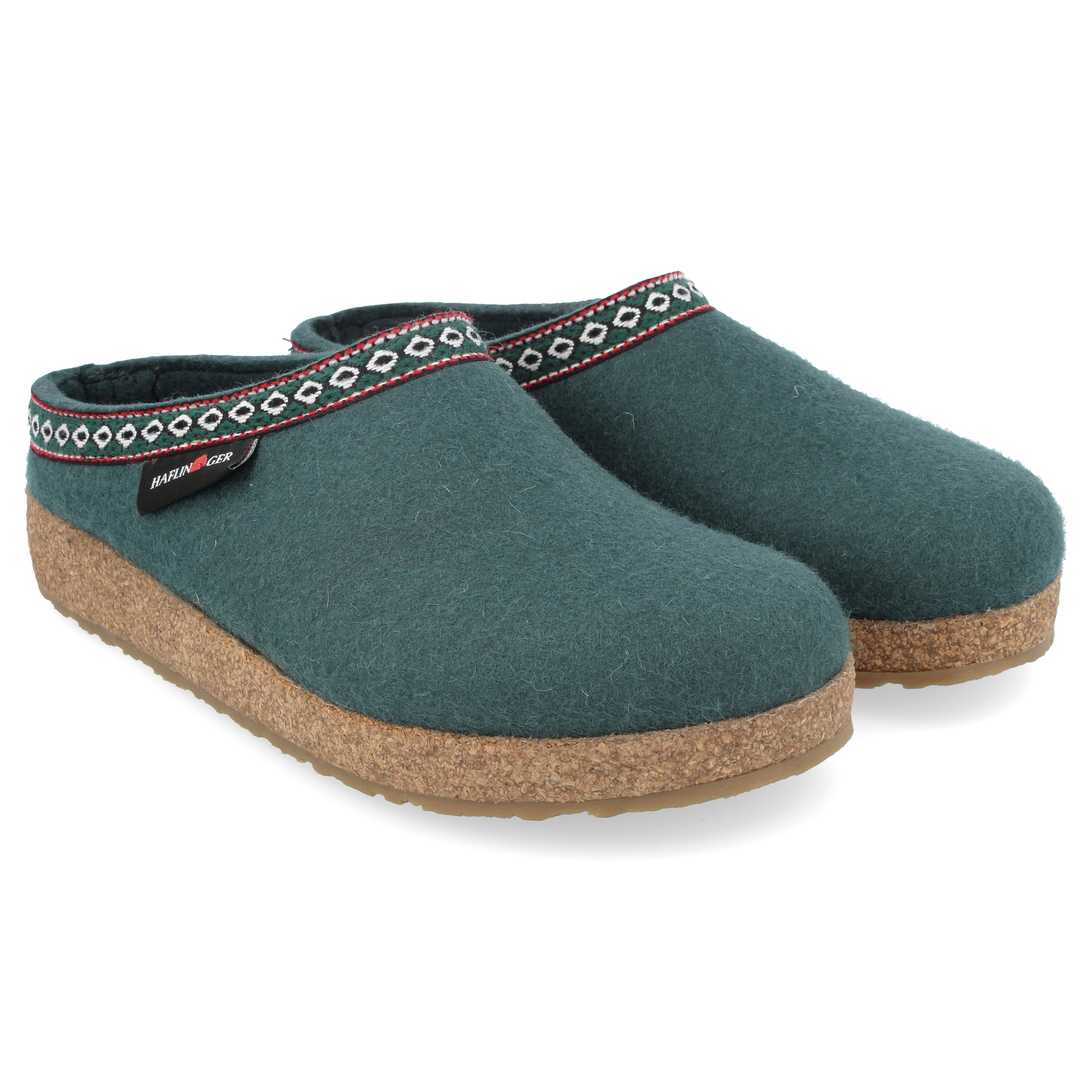 HAFLINGER GZ Wool Clog Slippers for Women & Men - Comfortable Indoor/Outdoor House Shoes - Warm Winter Footwear for Home, Office & Relaxation