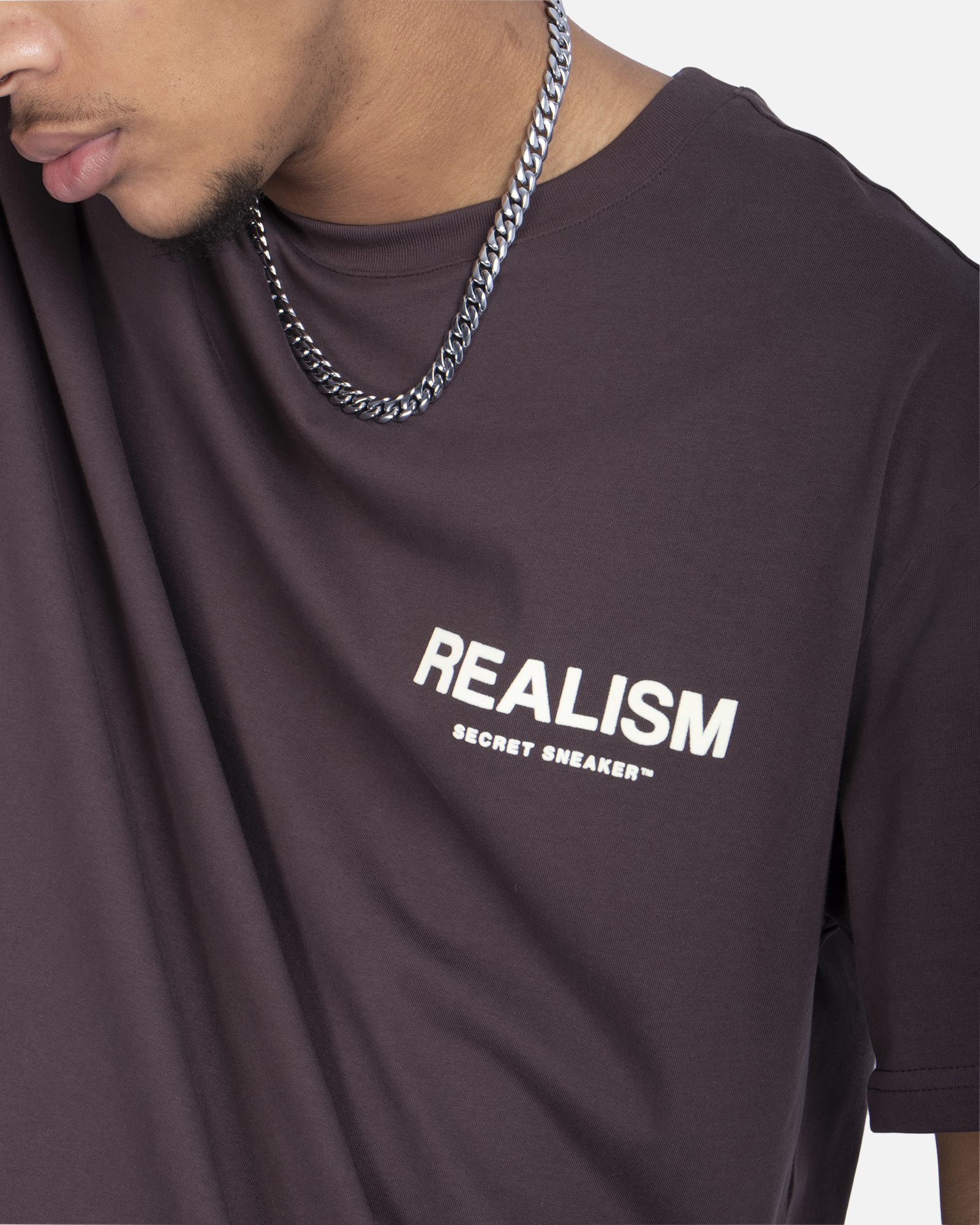 SSS Realism Back Logo Tee - Soft Cotton T-Shirt with Stylish Plum Color for Men & Women - Perfect for Casual Wear, Street Style & Everyday Outfits