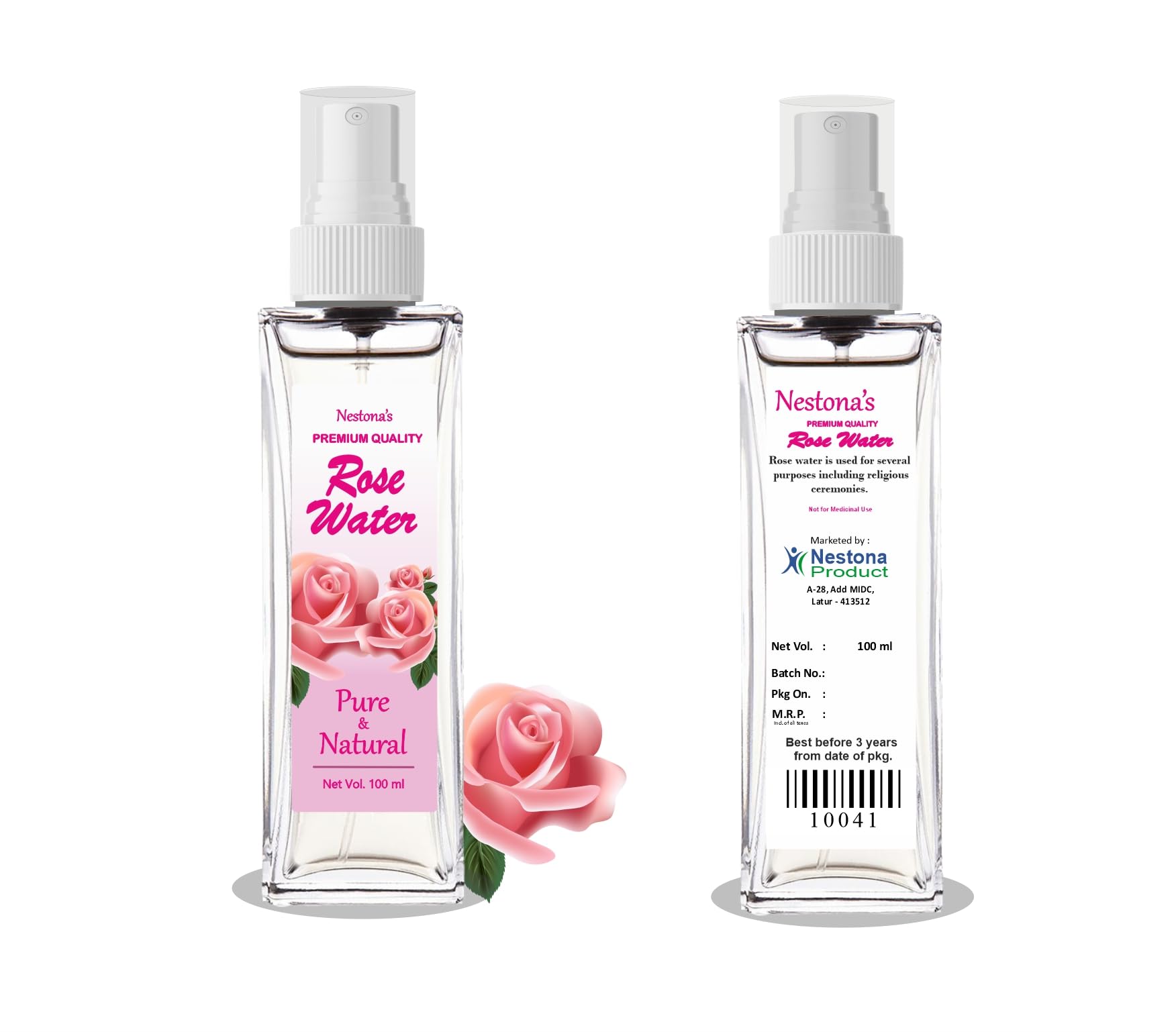 Nestona's Premium Rose Water Facial Mist Spray - 100ml Pure Natural Toner for Skin Care & Hydration | Chemical-Free Antioxidant Floral Water for Face, Aromatherapy & Home Beauty Remedies | Perfect for Daily Skincare Routine, Makeup Setting & Spa Relaxation