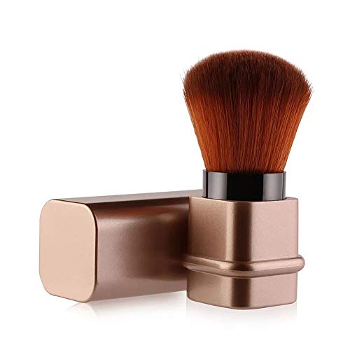 Premium Kabuki Makeup Brush for Flawless Foundation Application - Soft Synthetic Bristles for Liquid & Powder Blending (Gold) - Perfect for Professional Makeup & Everyday Beauty Routine