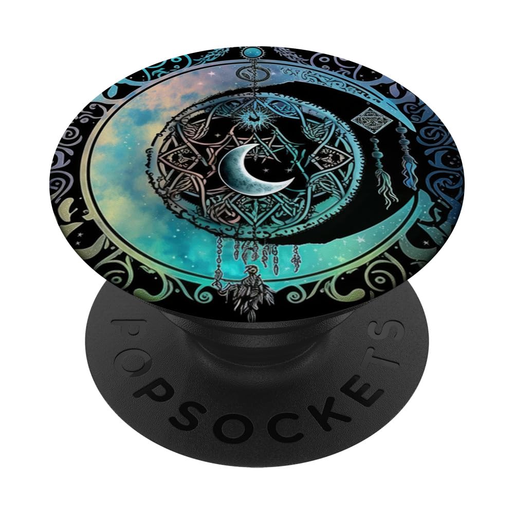 Moon Wiccan Pagan Crystal Mandala PopGrip - Phone Grip for Spiritual Protection