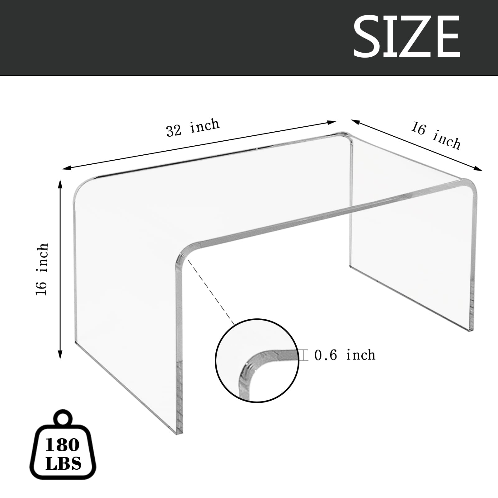 Modern Rectangle Acrylic Coffee Table - 32