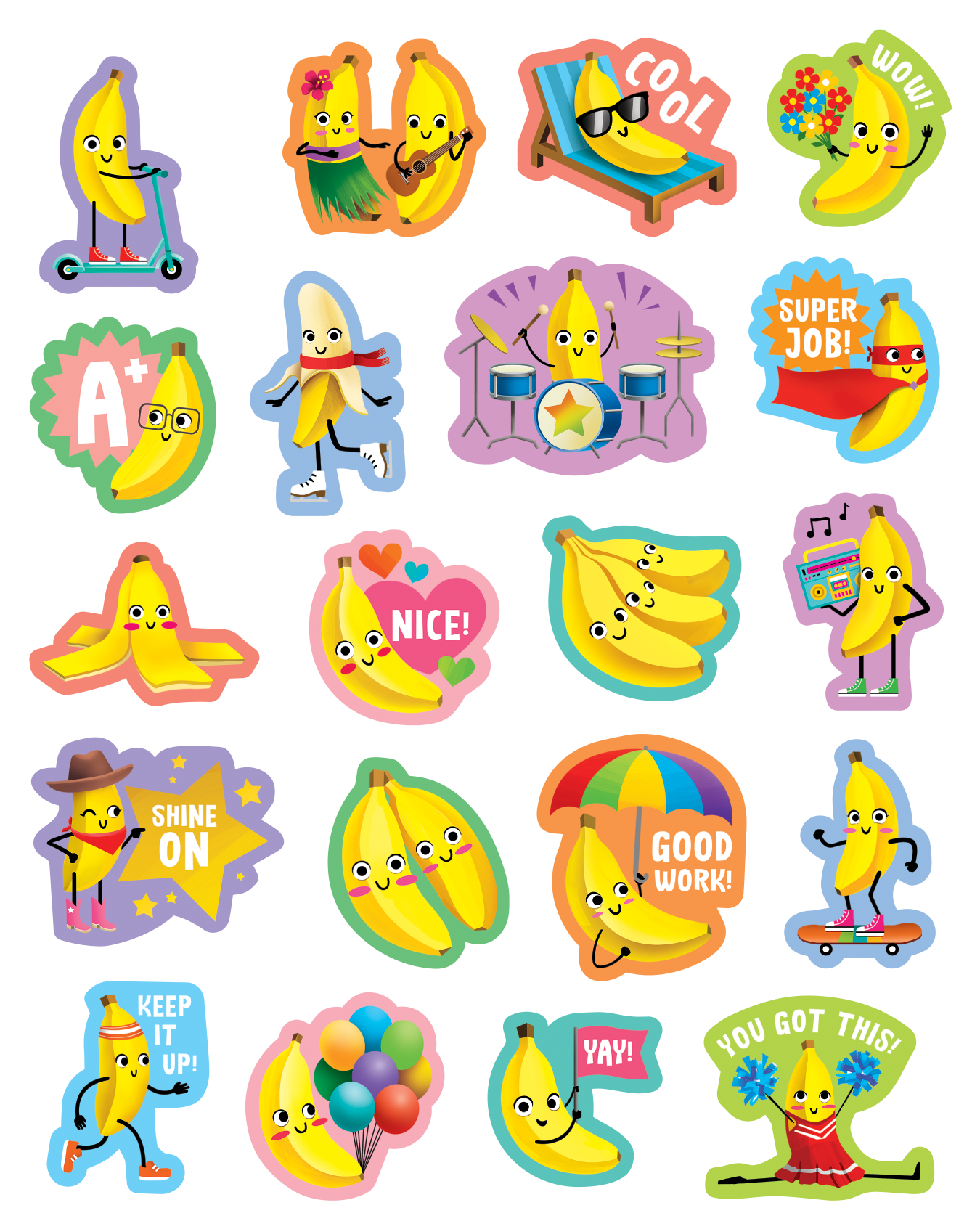 Funny Banana Smelly Stickers - Peel & Reveal Scented Stickers for Kids, Teens & Adults - Perfect for Scrapbooking, DIY Crafts & Surprise Gifts - Classroom, Party & Prank Use