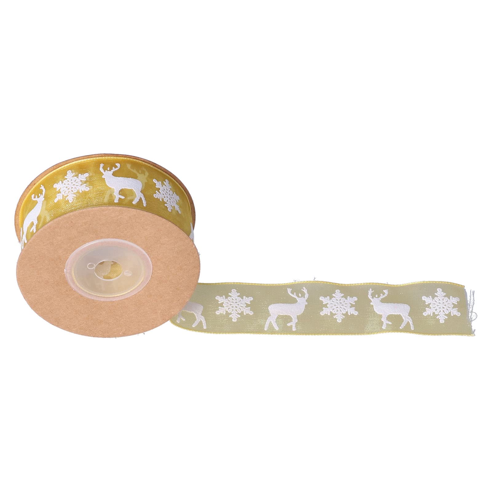 Entatial Christmas Ribbon - Snowflake Deer Print Craft Ribbon for DIY Hair Accessories, Bow Ties, Gift Wrapping & Holiday Decorations | Perfect for Christmas Crafts, Party Favors & Seasonal DIY Projects